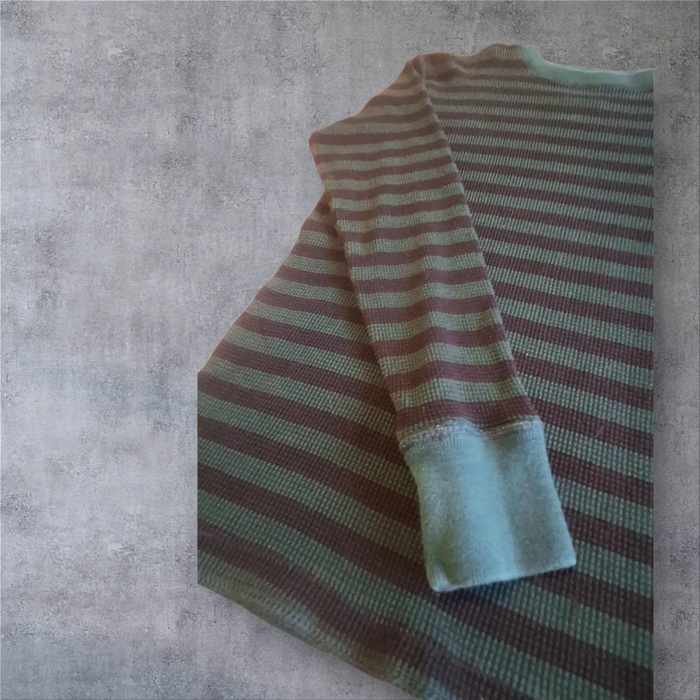 ATHLETIC Boy's Striped Crewneck Sweater in Blue and Gray